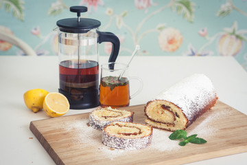 Step-by-step recipe for lemon biscuit roll