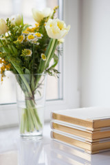 Wedding books and flowers