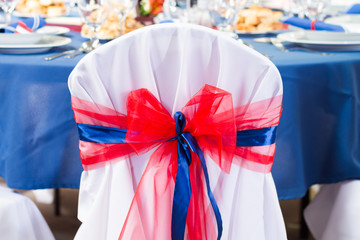 wedding chair with ribbon
