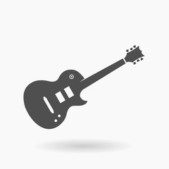 Electric Rock Guitar vector Icon Illustration.