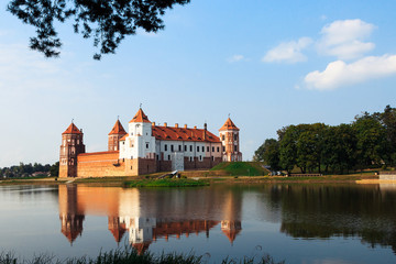 The old red castle of Mir, Belarus Minsk.