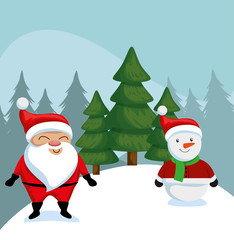 christmas sale label with santa claus character