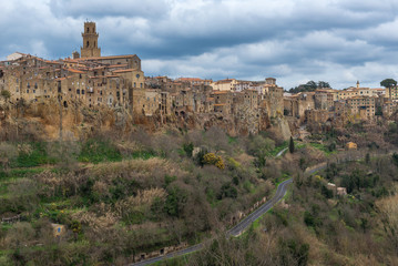 Fototapeta na wymiar Panoramic view of Pitigliano, Tuscany, Italy