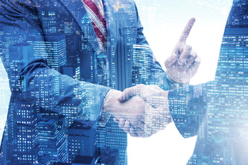 Business concept of cooperation with handshake