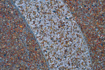 Bright band on dark grovel's footway, texture