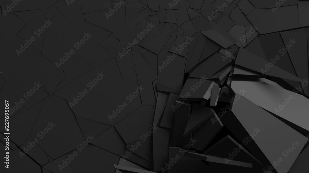 Poster abstract 3d rendering of cracked surface. animated cgi background design with broken shape. wall des