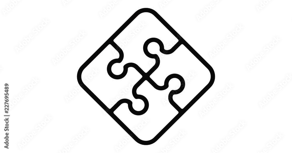 Poster solution line icon motion graphic animation with alpha channel.