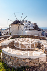 Picturesque windmill in Ano Chora on the island of Serifos. Greece