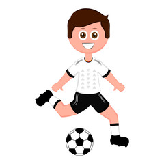 Soccer player with a soccer ball and the german uniform. Vector illustration design