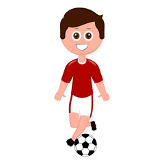 Soccer player with a soccer ball. Vector illustration design