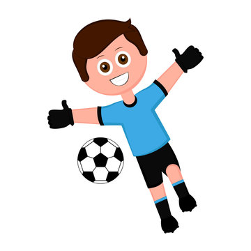 Soccer goalkeeper with a soccer ball and the Uruguayan uniform. Vector illustration design