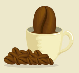 delicious coffee cup with grains