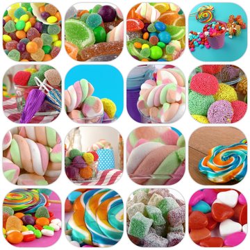 Candy Sweet Lolly Sugary Collage