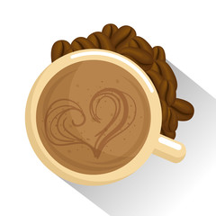 delicious coffee cup with heart
