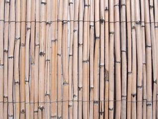 full frame pale cracked faded old bamboo fence background