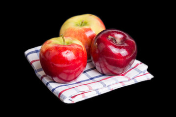 Autumn apples on a tablecloth