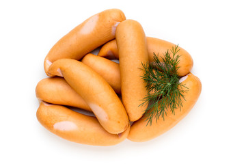 Pork sausage isolated on white background.