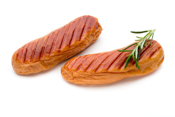 Pork sausage isolated on white background.