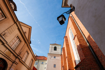 St. John's Archcathedral and old Townhouses in Warsaw, Poland.