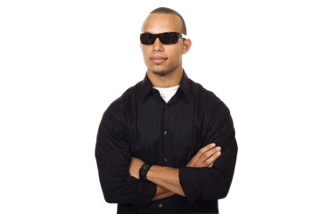 portrait of young man in sunglasses