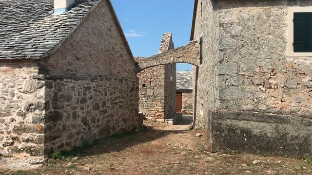 Shot of a small stone house in Humac, on the island of Hvar, Croatia.