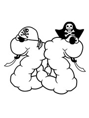 team 2 freunde paar crew party pirat kapitän seeräuber säbel meer schiff boot matrose augenklappe wurm comic cartoon clipart design cool raupe regenwurm glücklich schlange klein ekelig regen