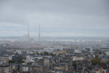 Averse sur le port du Havre
