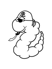 seemann matrose pirat kapitän seeräuber säbel meer schiff boot augenklappe wurm comic cartoon clipart design cool raupe regenwurm glücklich schlange klein ekelig regen