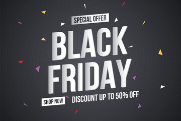 Black friday sale banner. Sale banner template design. Abstract banner. Vector illustration