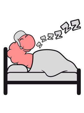 sleeping pink cloud in bed clip art preview