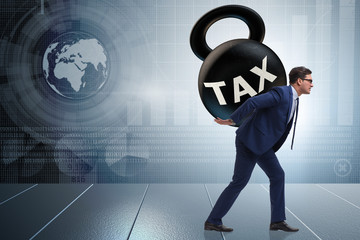 Business concept of tax payments burden