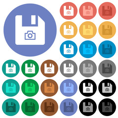 File snapshot round flat multi colored icons
