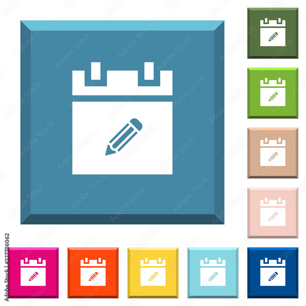 Poster edit schedule item white icons on edged square buttons