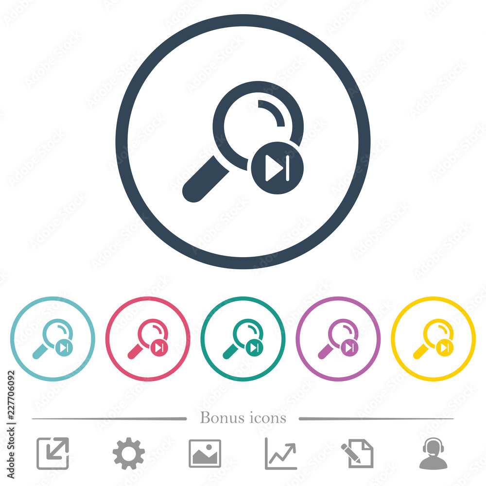 Poster find next search result flat color icons in round outlines