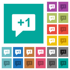 Obraz premium Plus one sign square flat multi colored icons