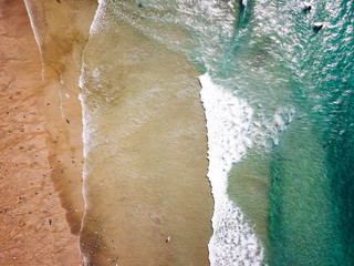 Aerial view of beautiful ocean in porto