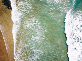 Aerial view of beautiful ocean in porto