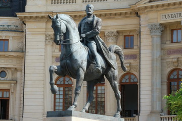 King Carol I on horse statue, Bucharest, Romania