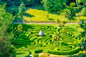 Photograph of a park in the form of a labyrinth. Cornwall, UK.