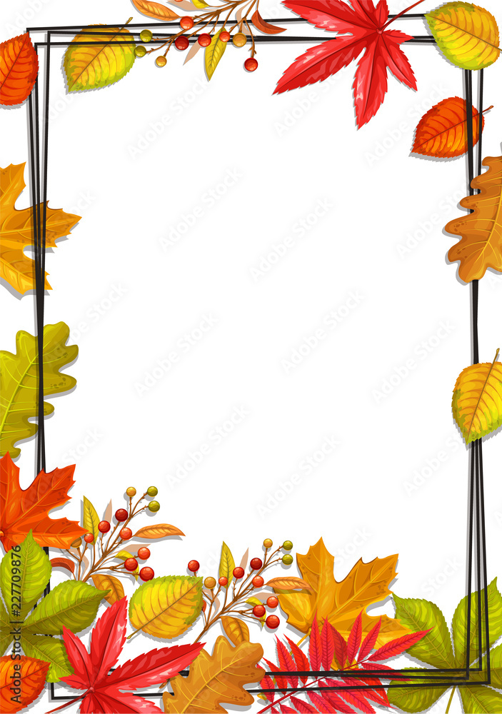 Wall mural Seasonal fall round banner