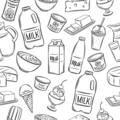 Dairy product seamless pattern.