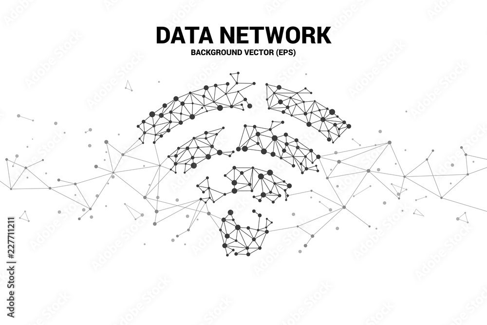 Aufkleber Vector Polygon dot connect line shaped mobile data icon. Concept for data transfer of  mobile and wi-fi data network.