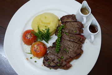 beef steak on table