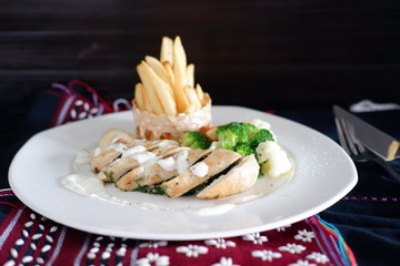 grilled chicken with cheese