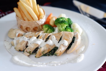 grilled chicken with cheese