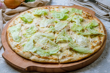 Pizza Caesar on plate
