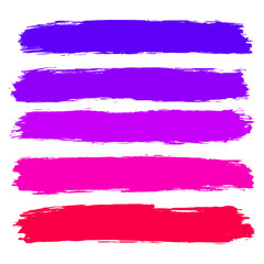Vector set of hand drawn brush strokes in rectangular shape for backdrops. Colorful artistic hand drawn backgrounds. Hand drawn list, elements for design.