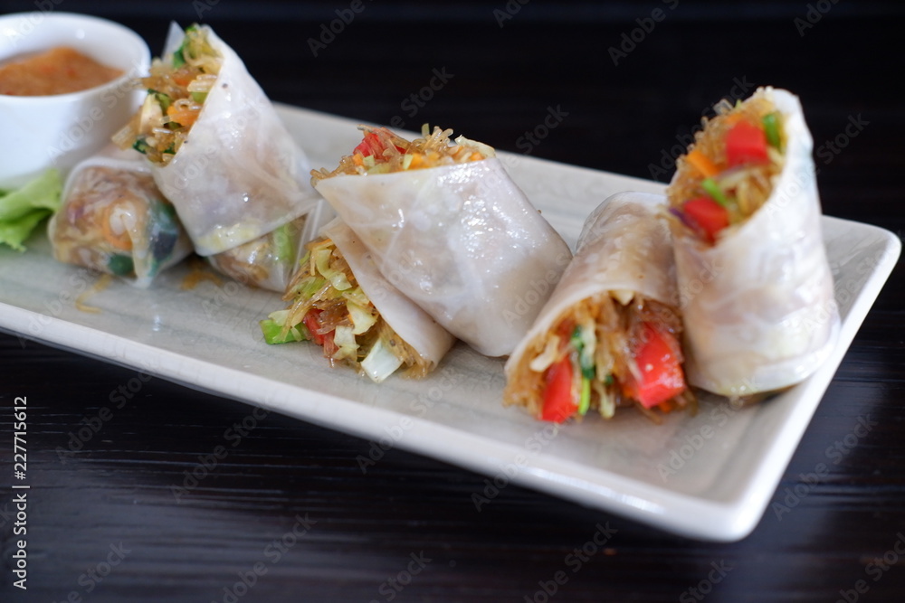 Canvas Prints fresh vegetable spring rolls