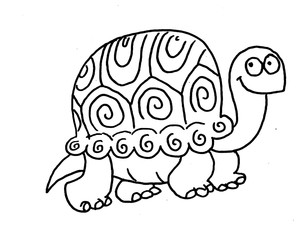 Funny illustration of a turtle