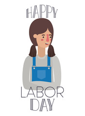 woman with apron celebrating the labor day avatar character